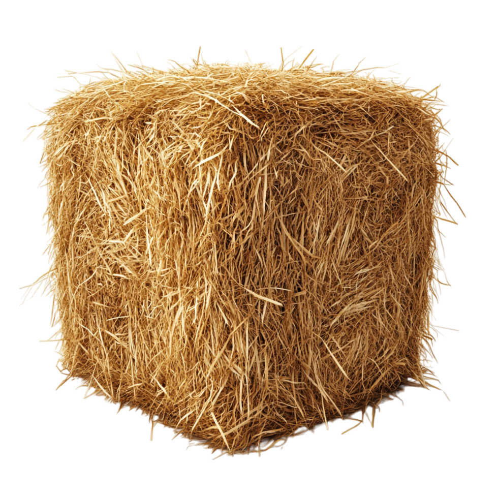 image of a square hay bale on a transparent background png
