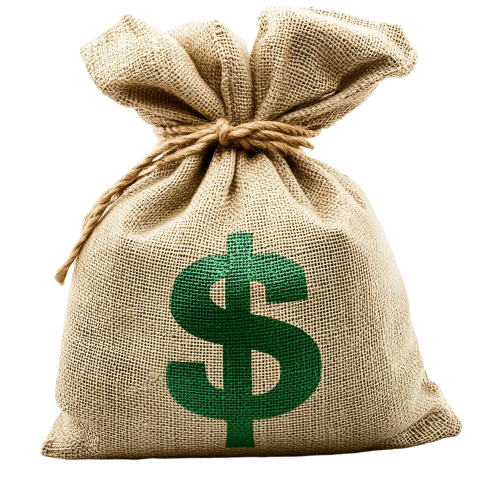 Green Money Bag on transparent background png