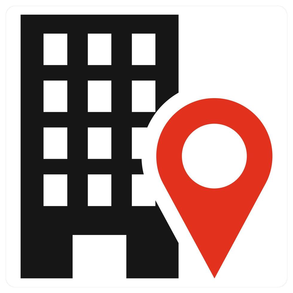 Building icon concept in red color vector