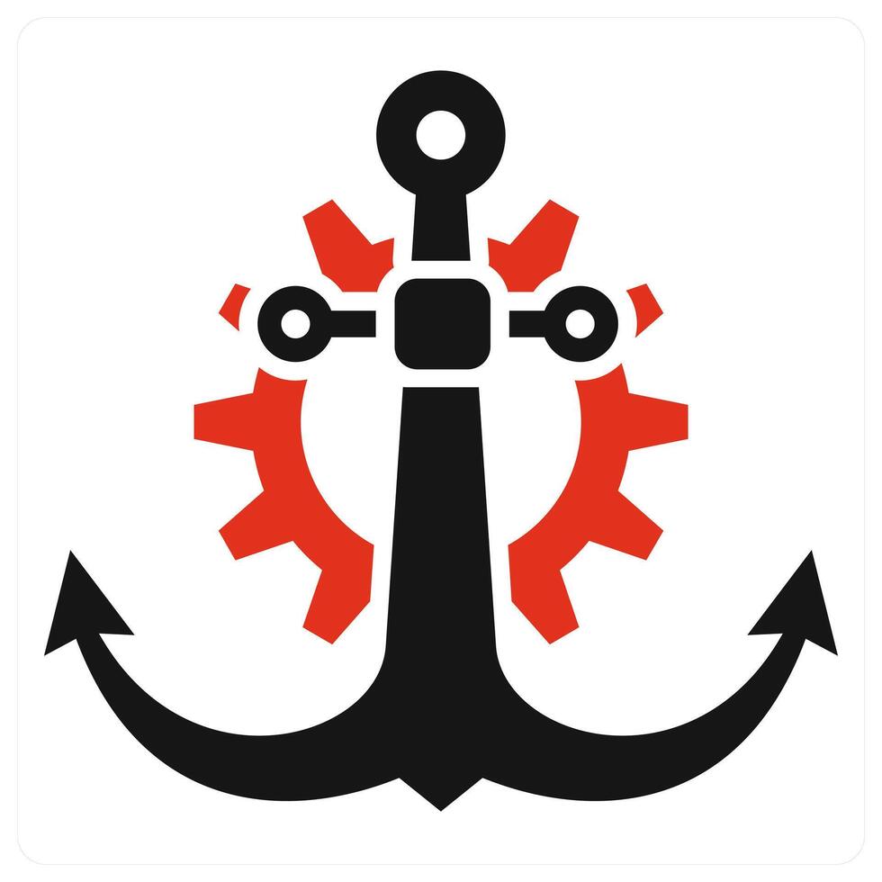 Anchor icon concept in red color vector