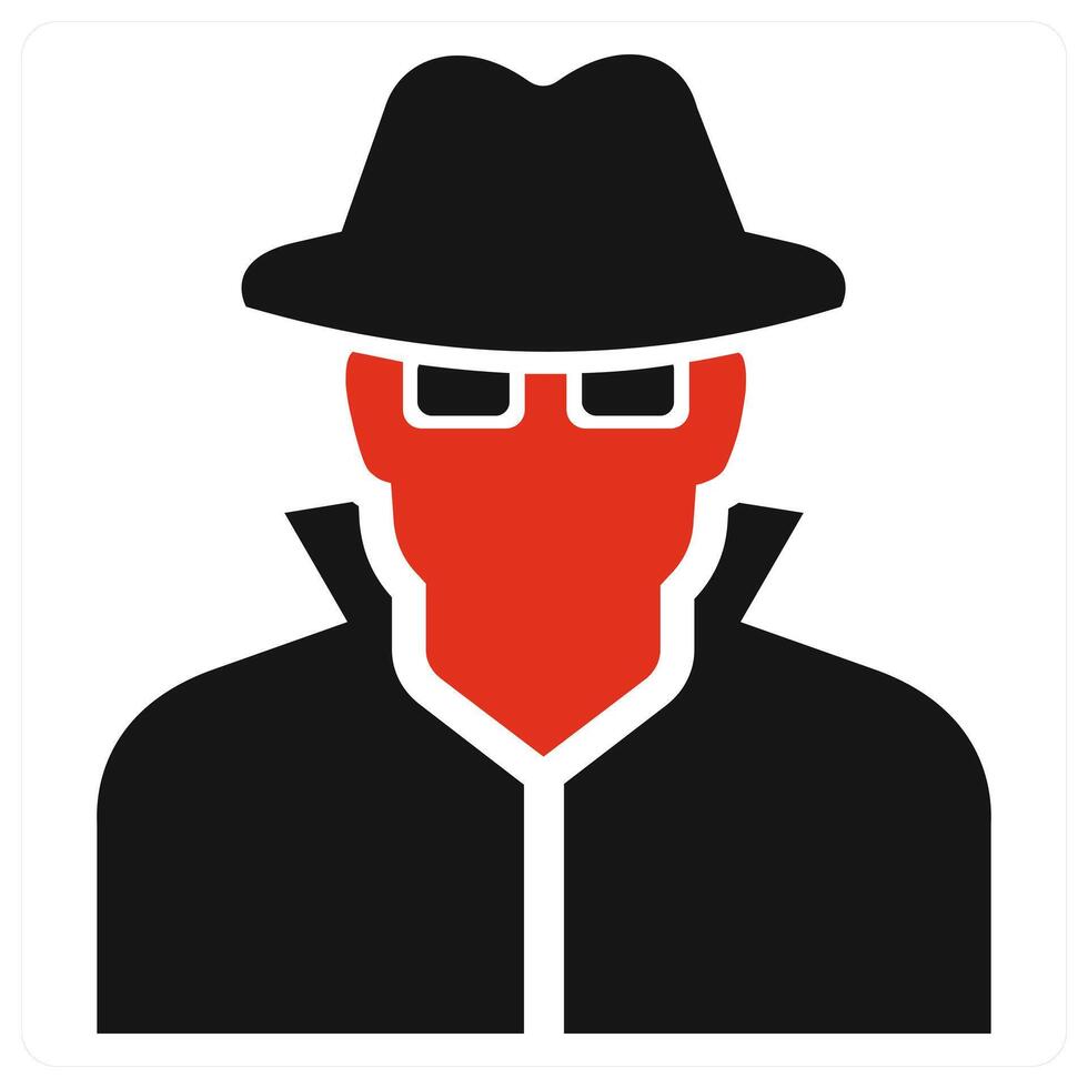 Anonymity icon concept in red color vector