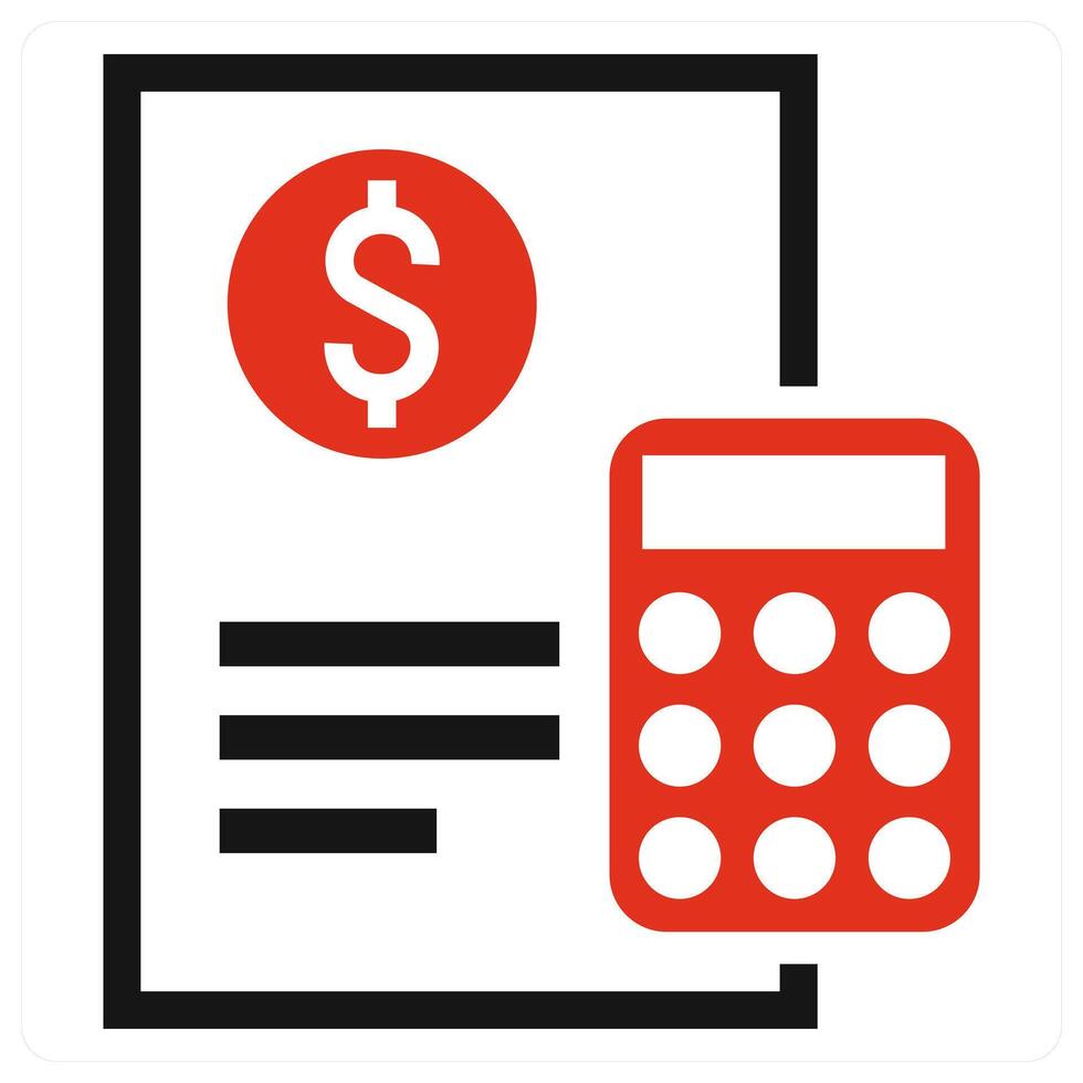 Accounting Report icon concept in red color vector