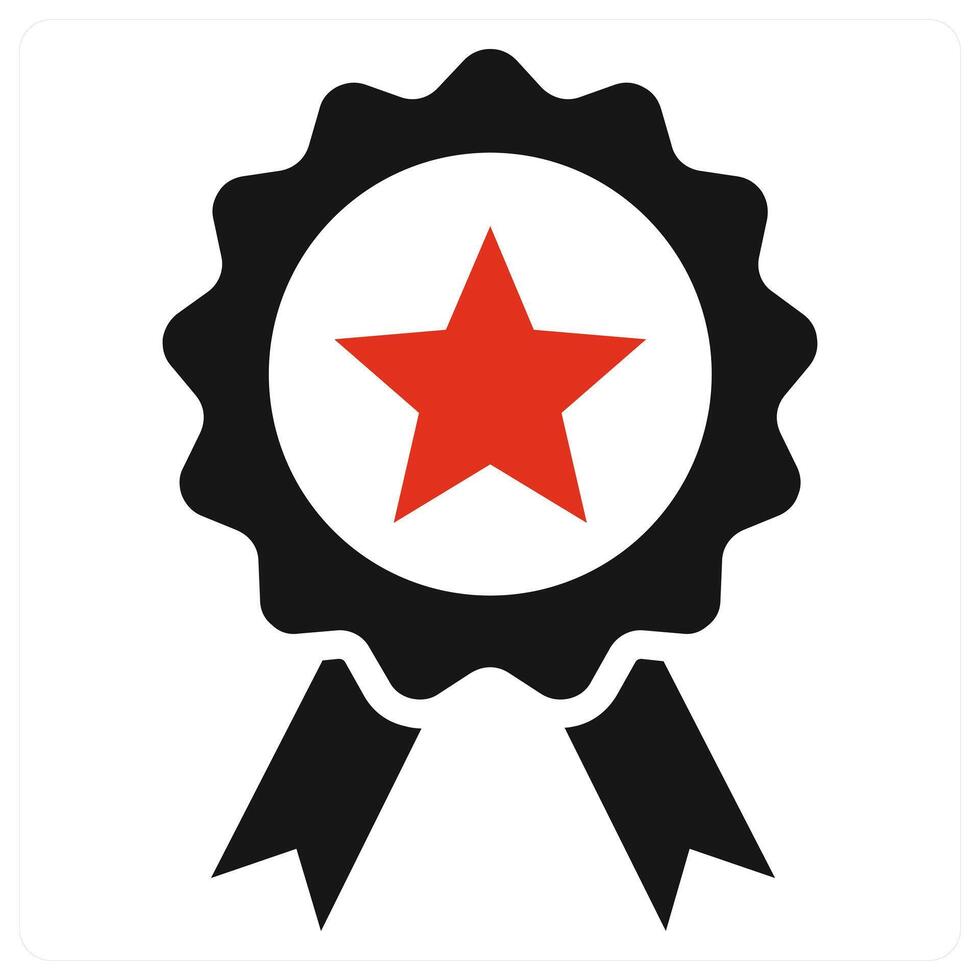 Achievement and mission icon in red color vector