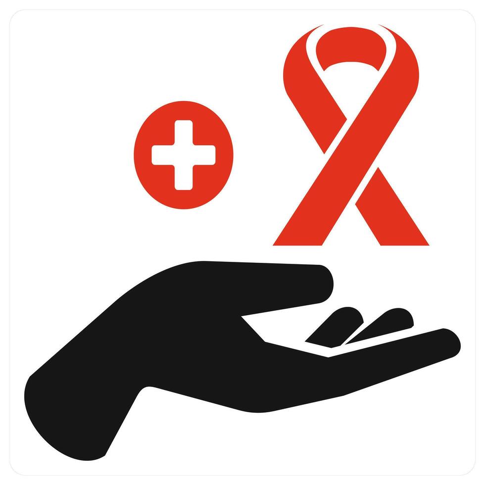 Aids icon concept in red color vector