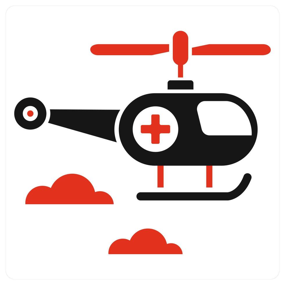 Air Ambulance icon concept in red color vector