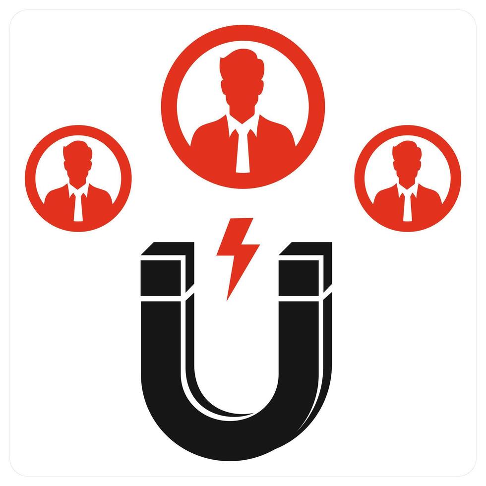 Attract User icon in red color vector