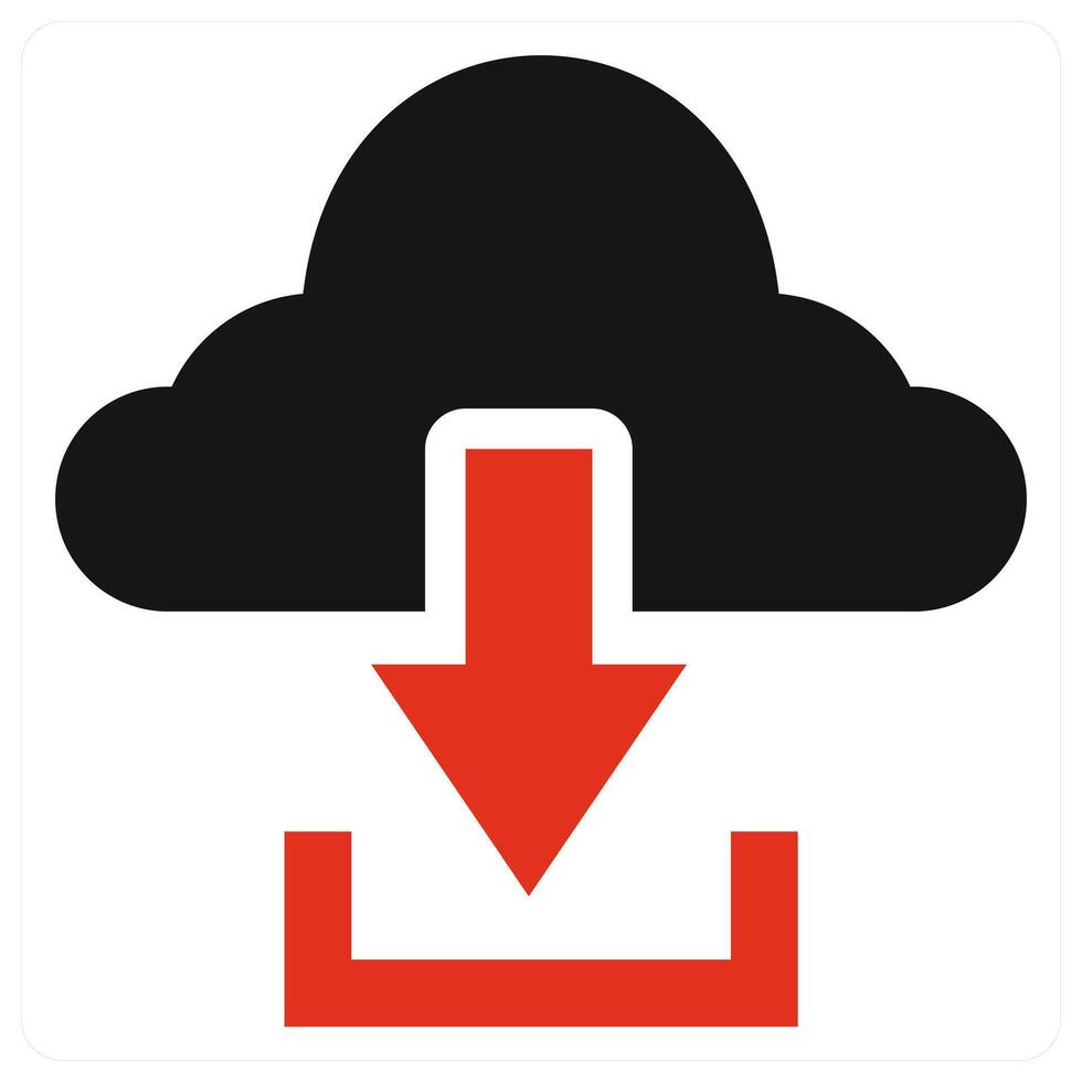 Backup icon in red color vector