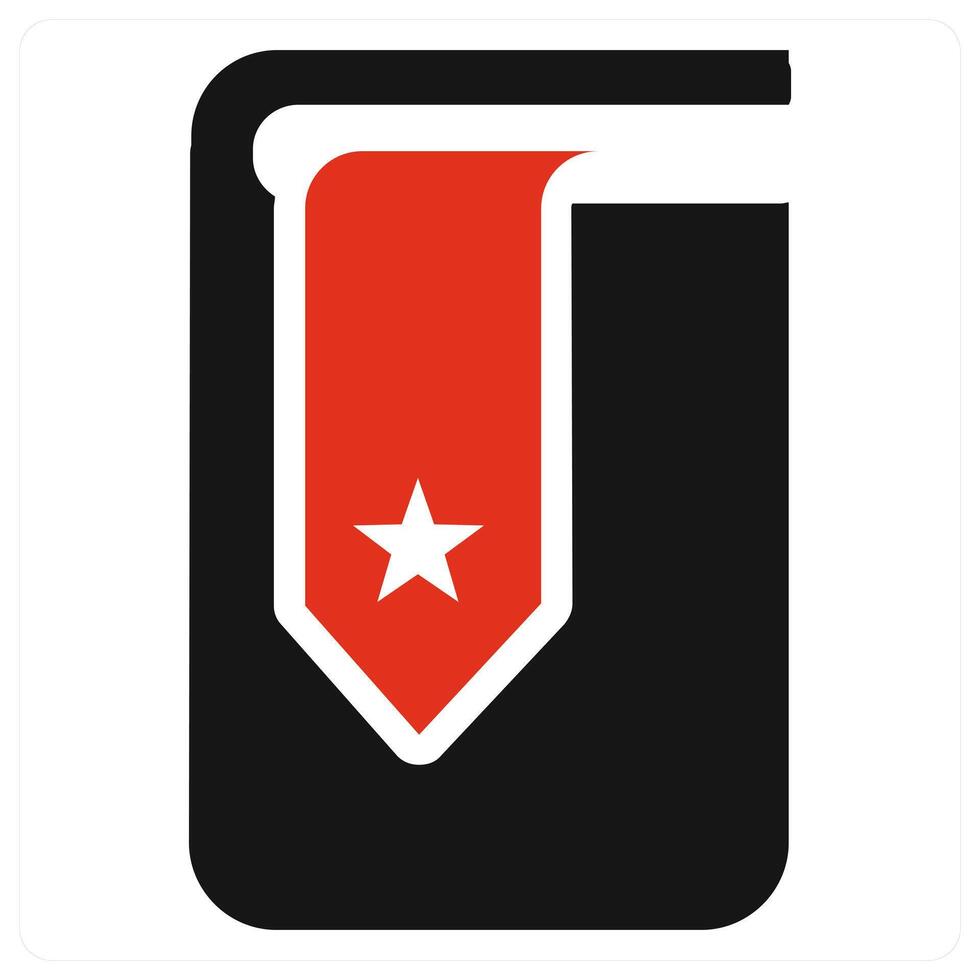 Bookmark icon concept in red color vector