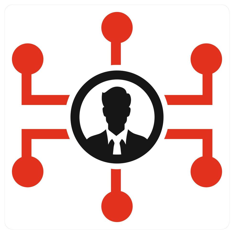 Business Connectivity concept in red color vector