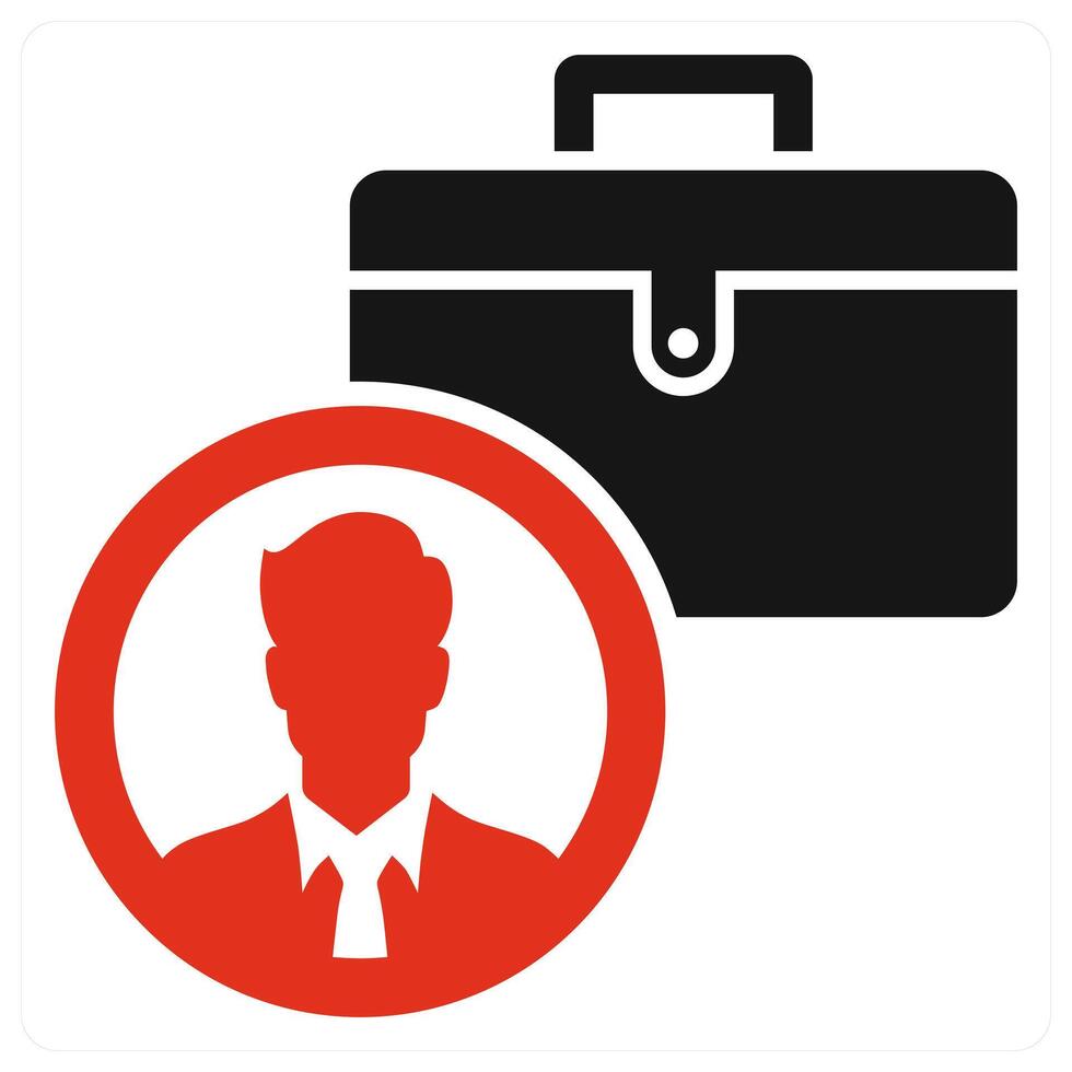Business Man icon concept in red color vector