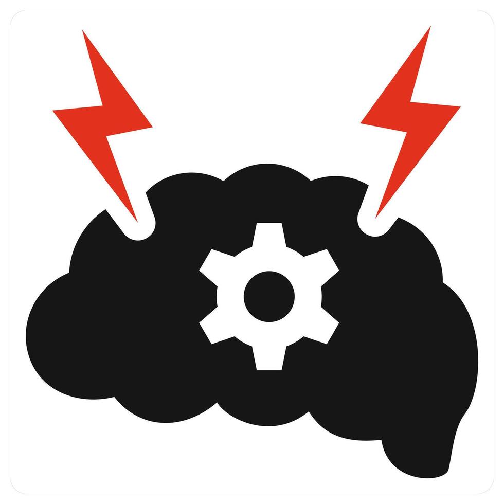 Brainstorming icon in red color vector