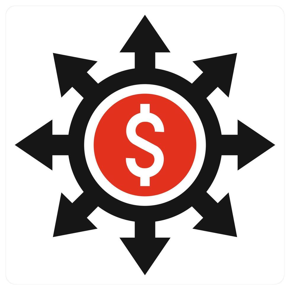 Budget Breakdown icon concept in red color vector