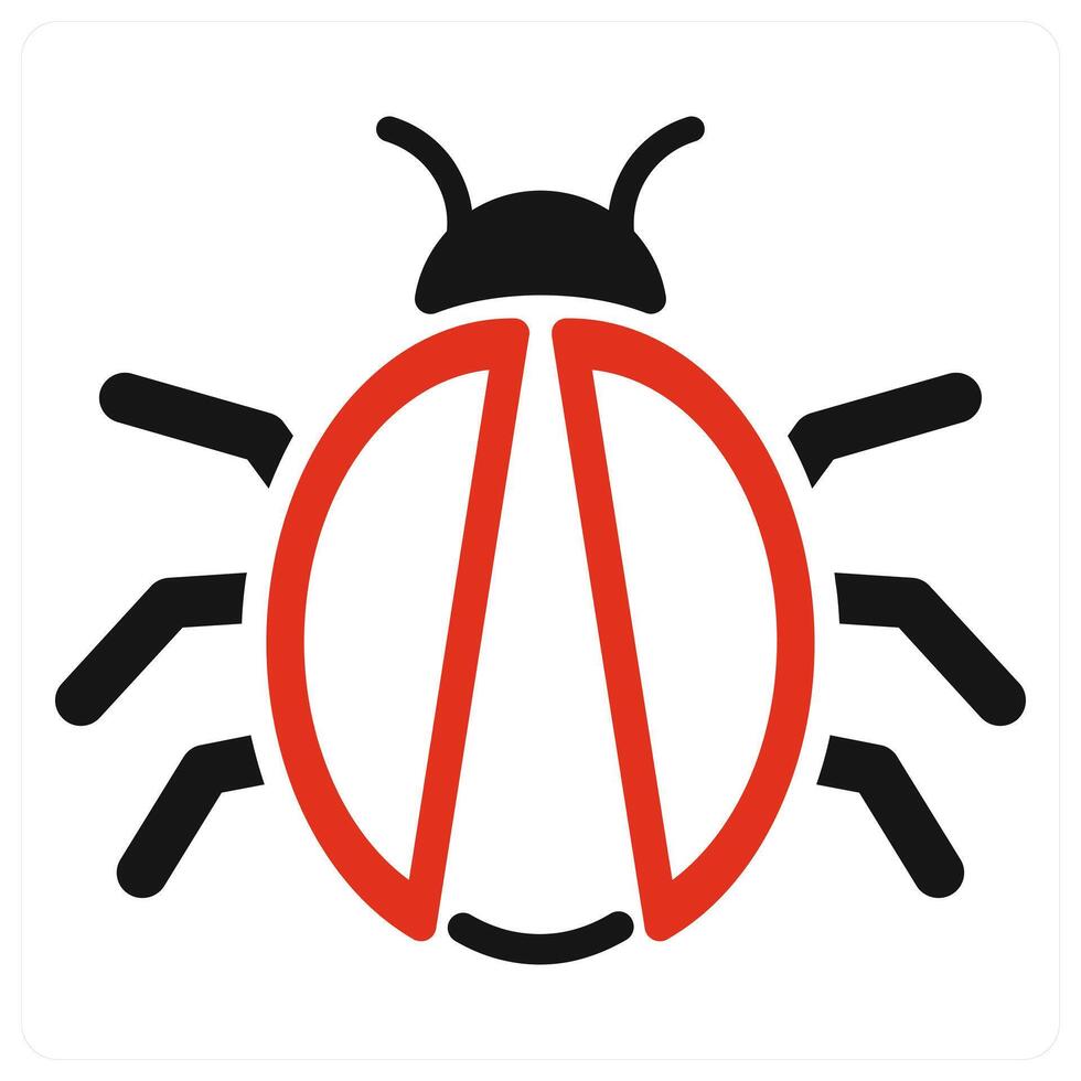 Bug and virus icon in red color vector