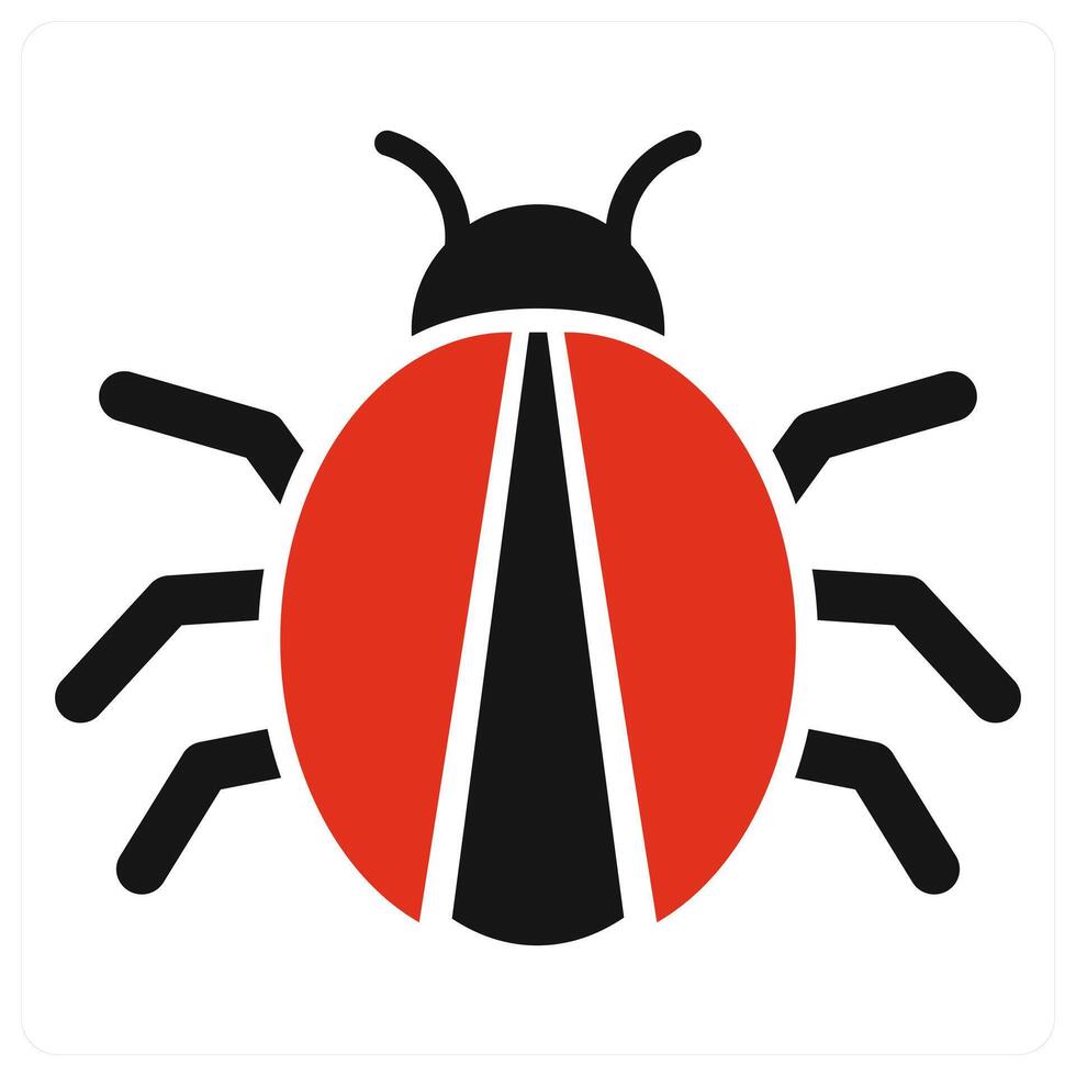 Bug icon concept in red color vector