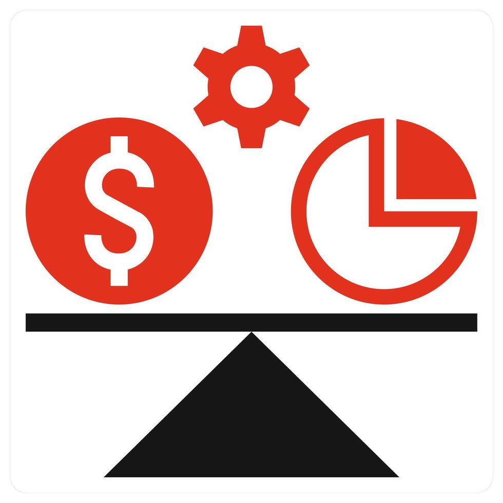 Budget Balance icon concept in red color vector