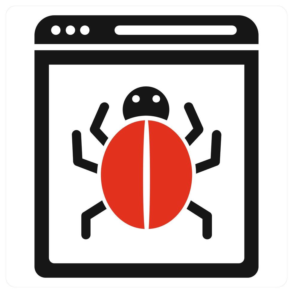 Bug Fixing concept in red color vector