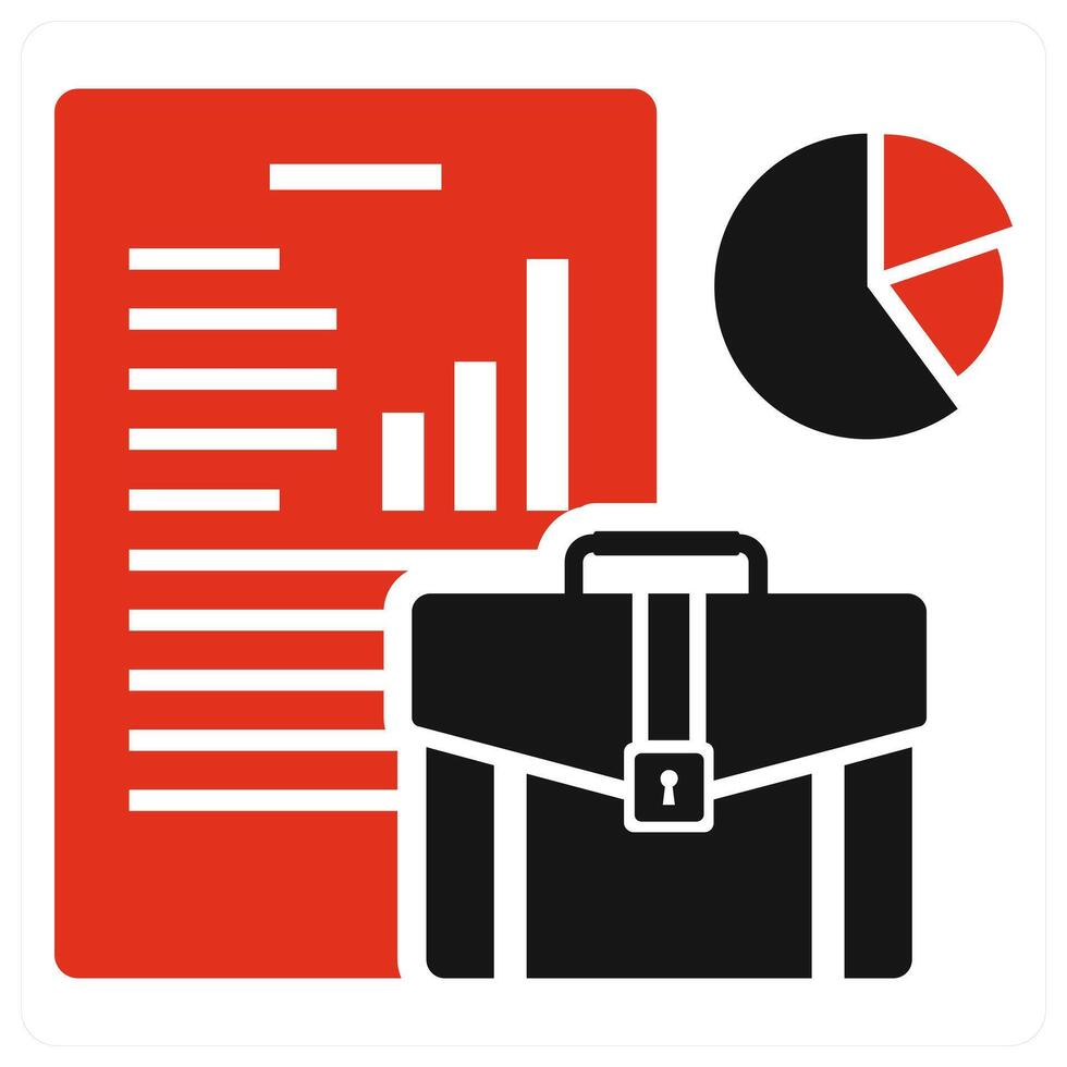 Business Audit icon concept in red color vector
