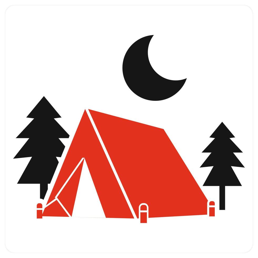 Camp icon concept in red color vector