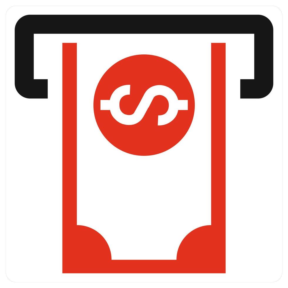 Cashout icon concept in red color vector