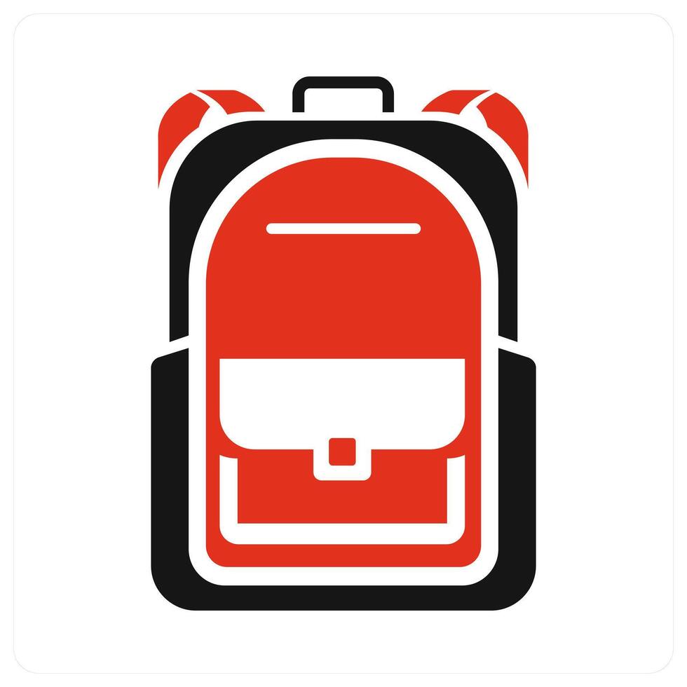 Camping Bag icon concept in red color vector