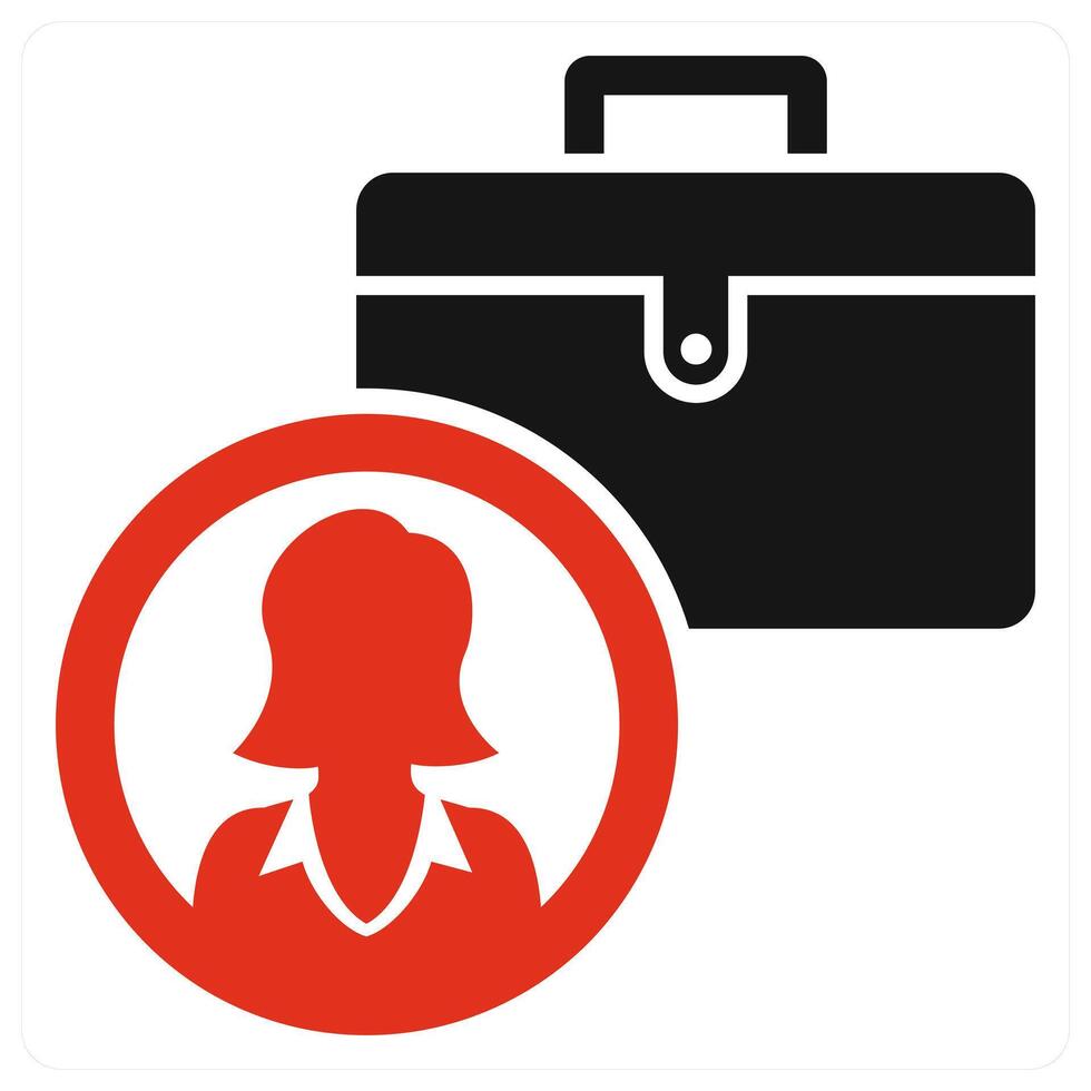 Business Woman icon concept in red color vector