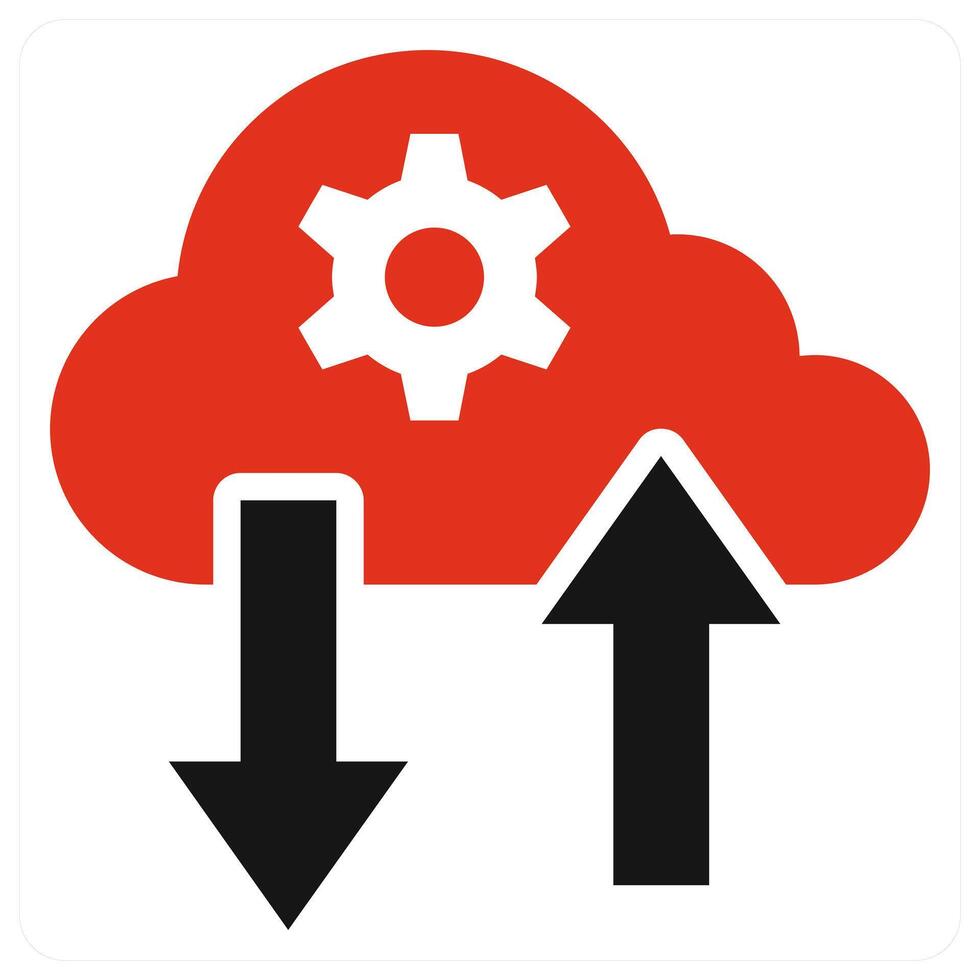 Cloud Computing icon concept in red color vector