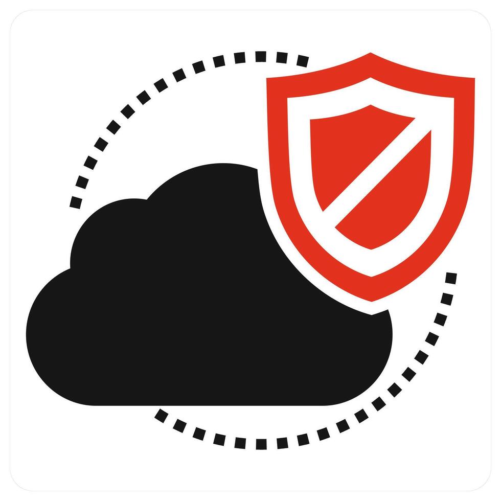 Cloud Security icon concept in red color vector