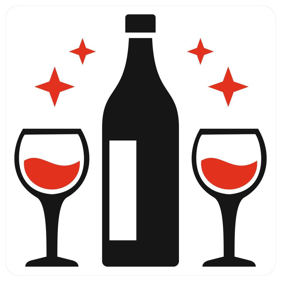 Celebration icon concept in red color vector