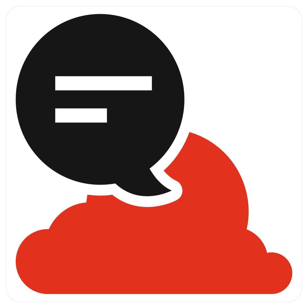 Cloud Conversation icon concept in red color vector