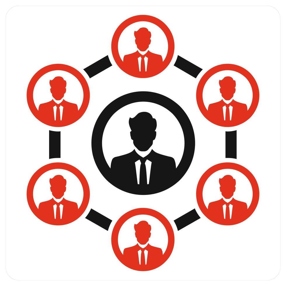 Connection icon concept in red color vector