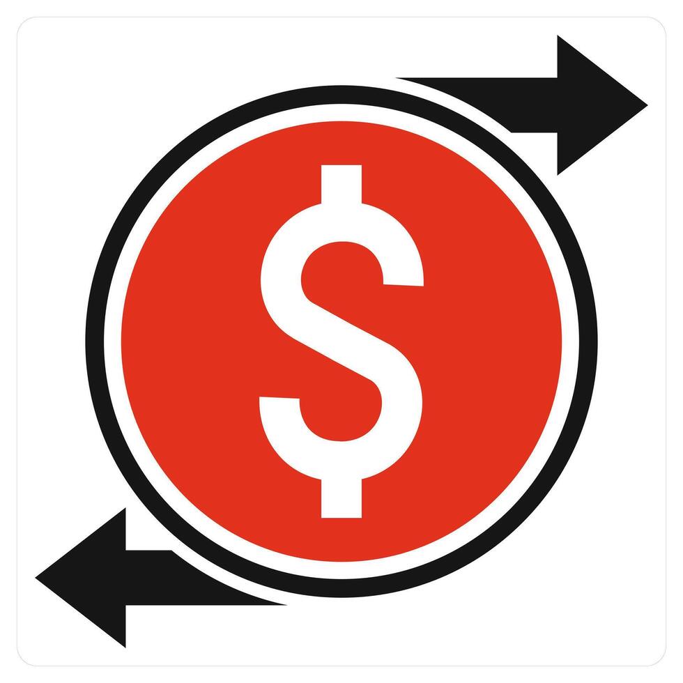 Customer Transactions icon concept in red color vector