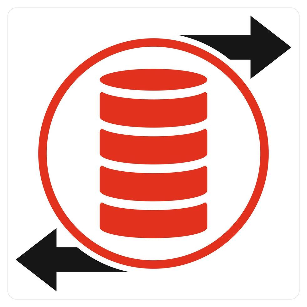 Data Interchange icon concept in red color vector