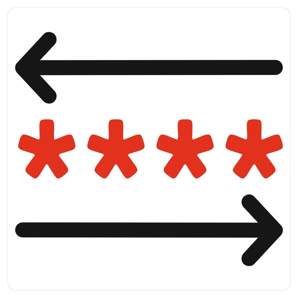 Data Masking icon concept in red color vector