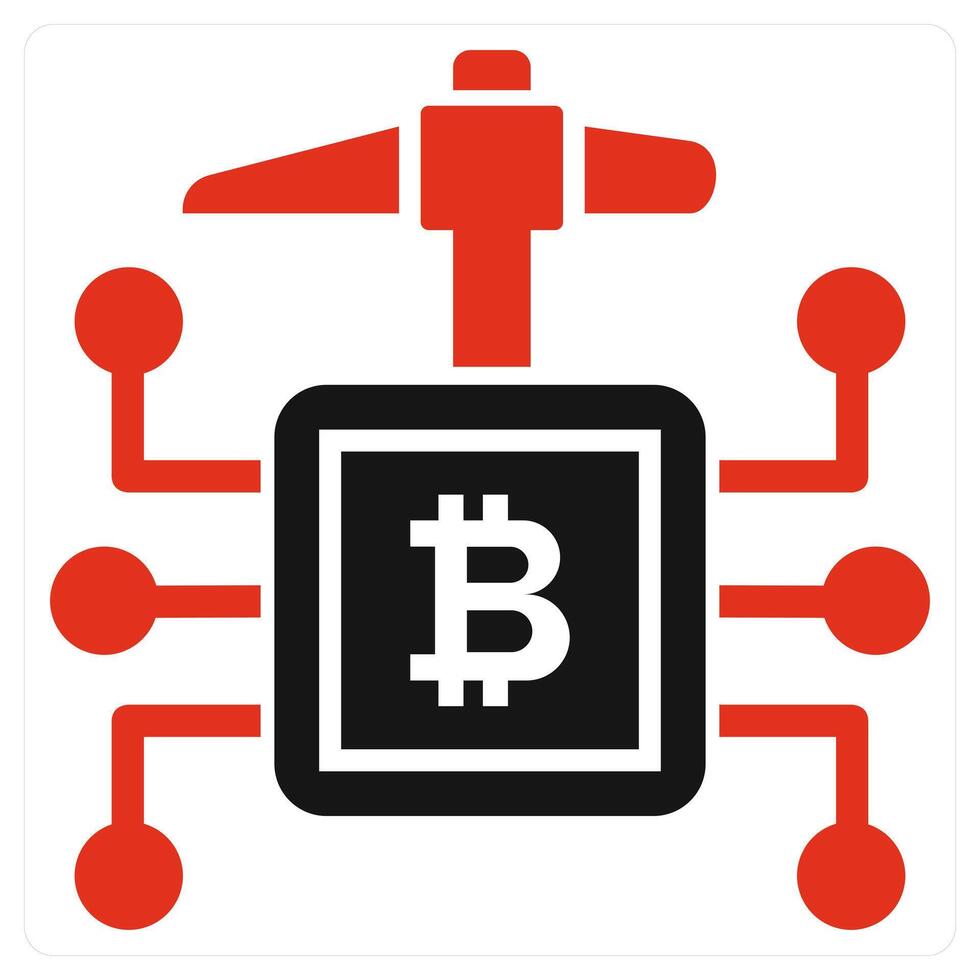 CPU Mining icon concept in red color vector