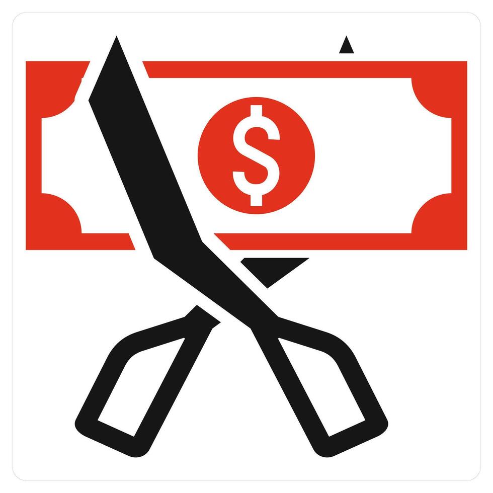 Cost Cutting icon in red color vector