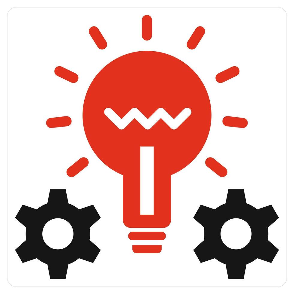 Creativity and idea icon concept in red color vector