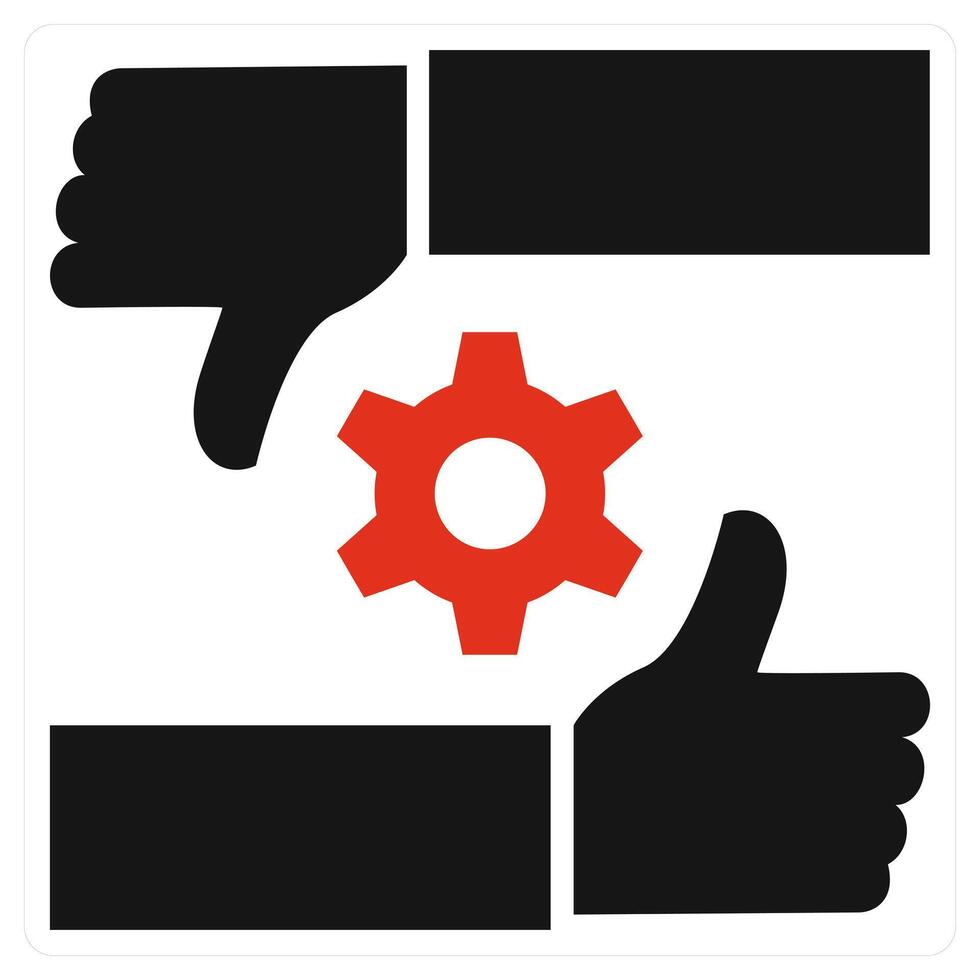 Critic icon concept in red color vector