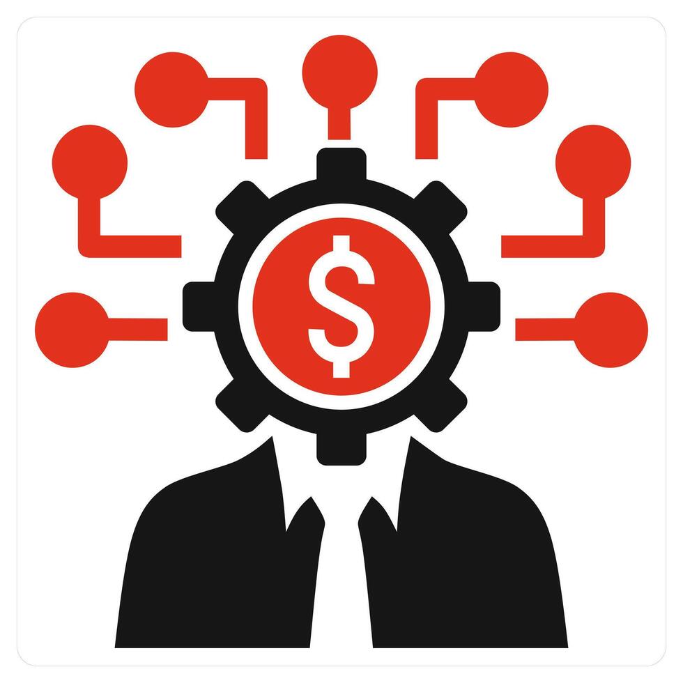 Creator icon concept in red color vector