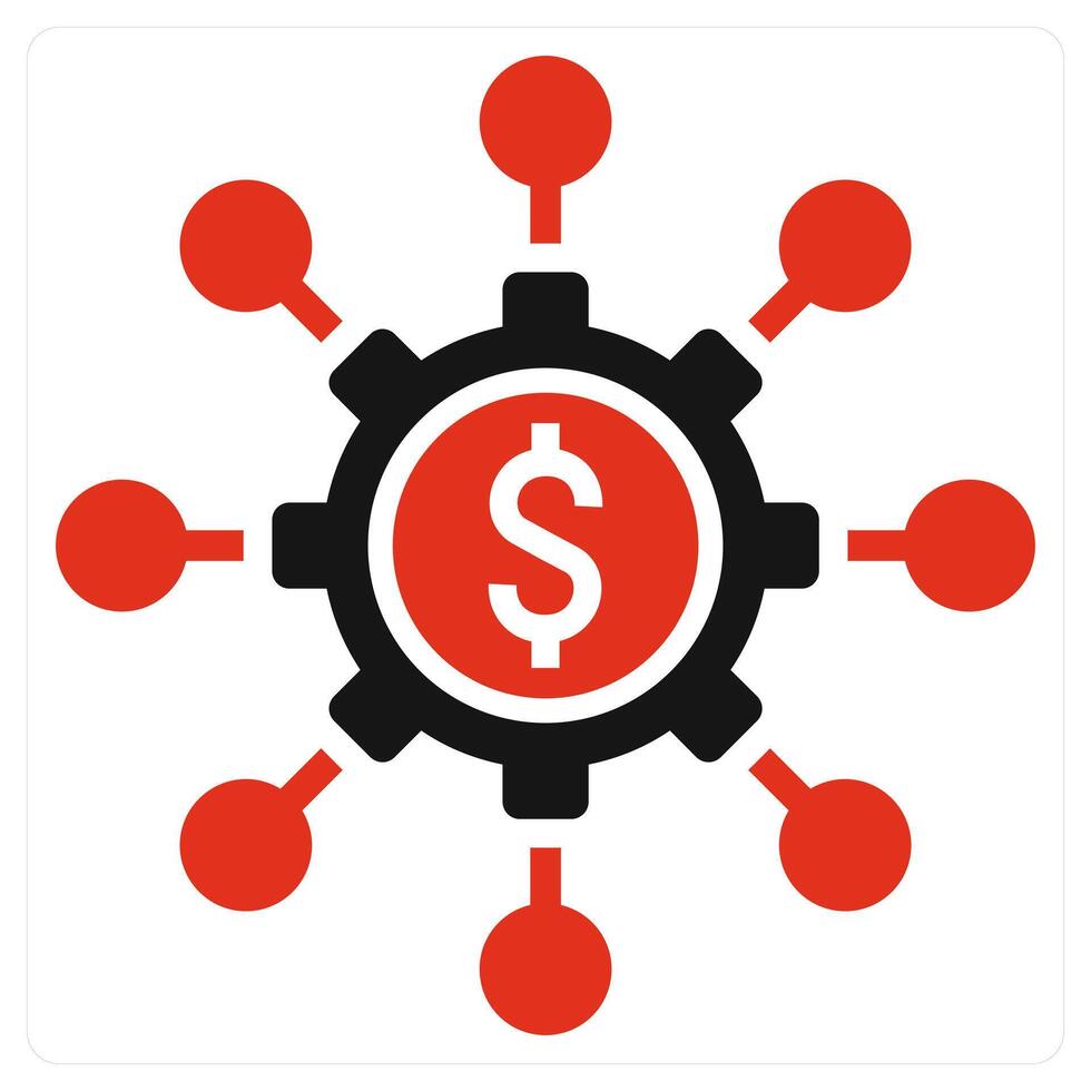 Crowd Funding Portal icon concept in red color vector