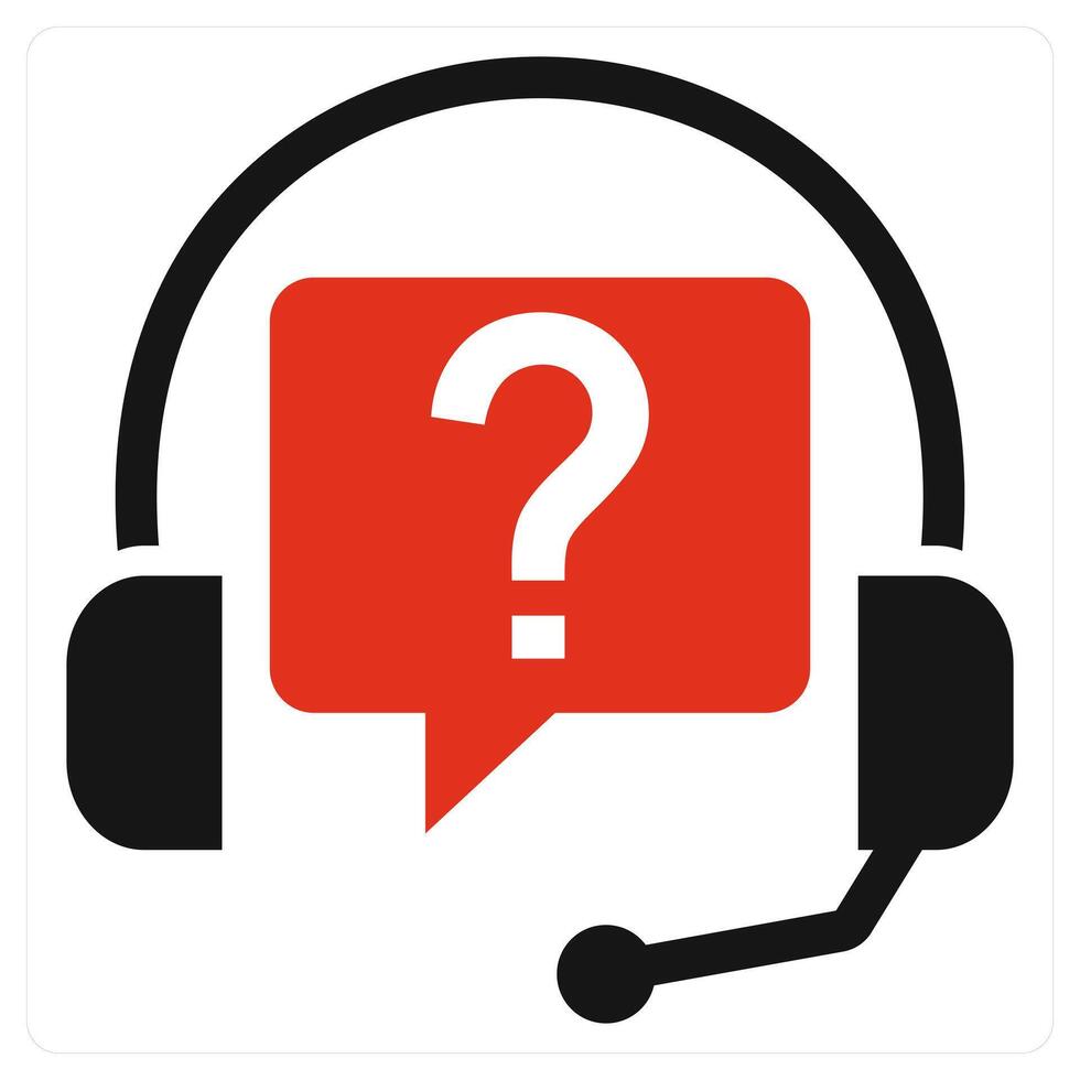 Customer Care icon in red color vector