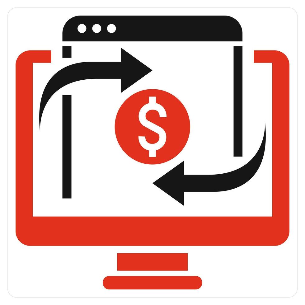 Crowd Funding Platform icon concept in red color vector