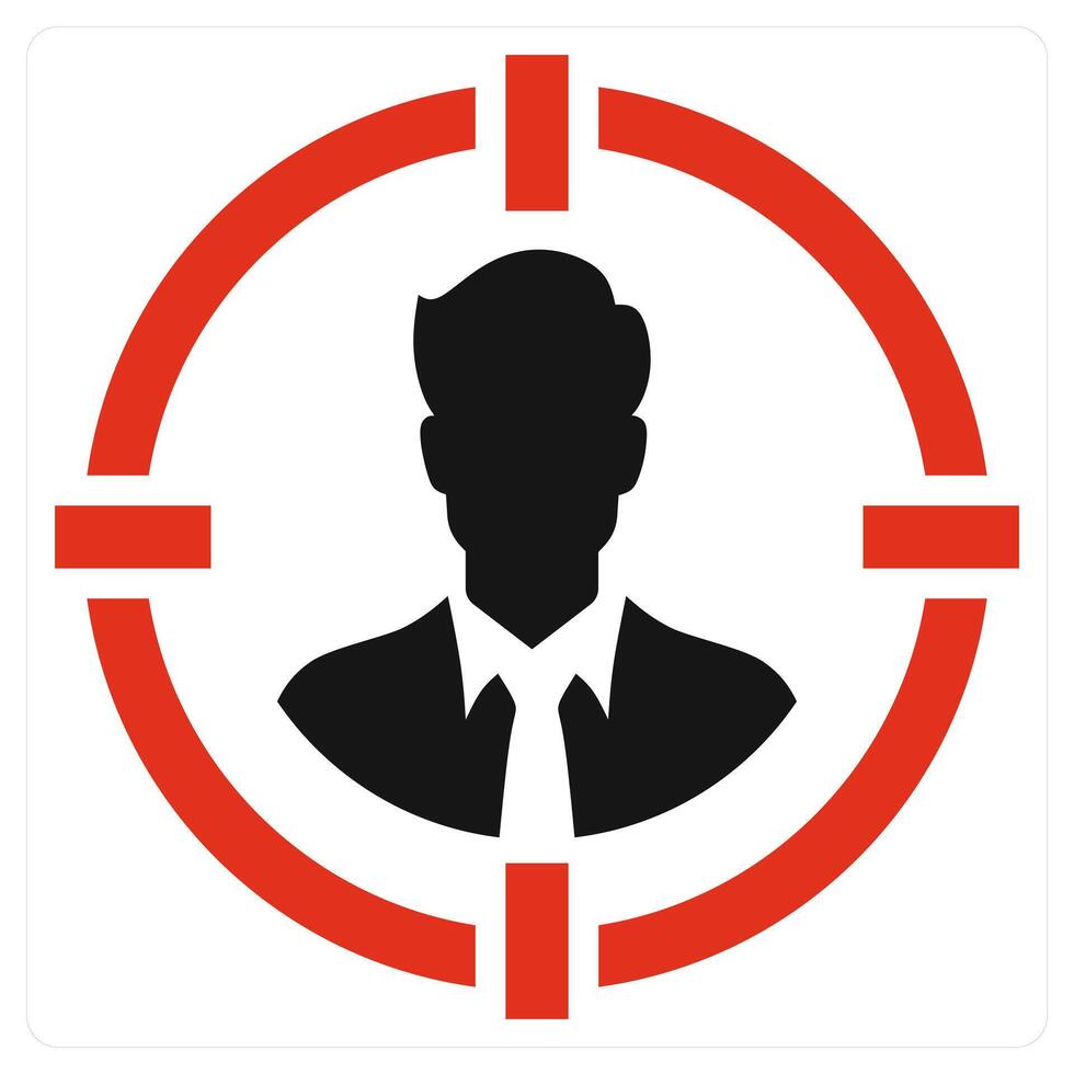 Customer Focus icon concept in red color vector