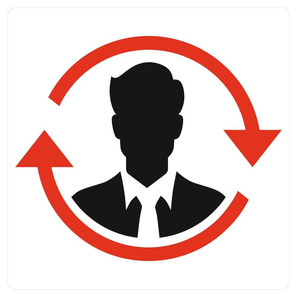 Customer Retention icon concept in red color vector