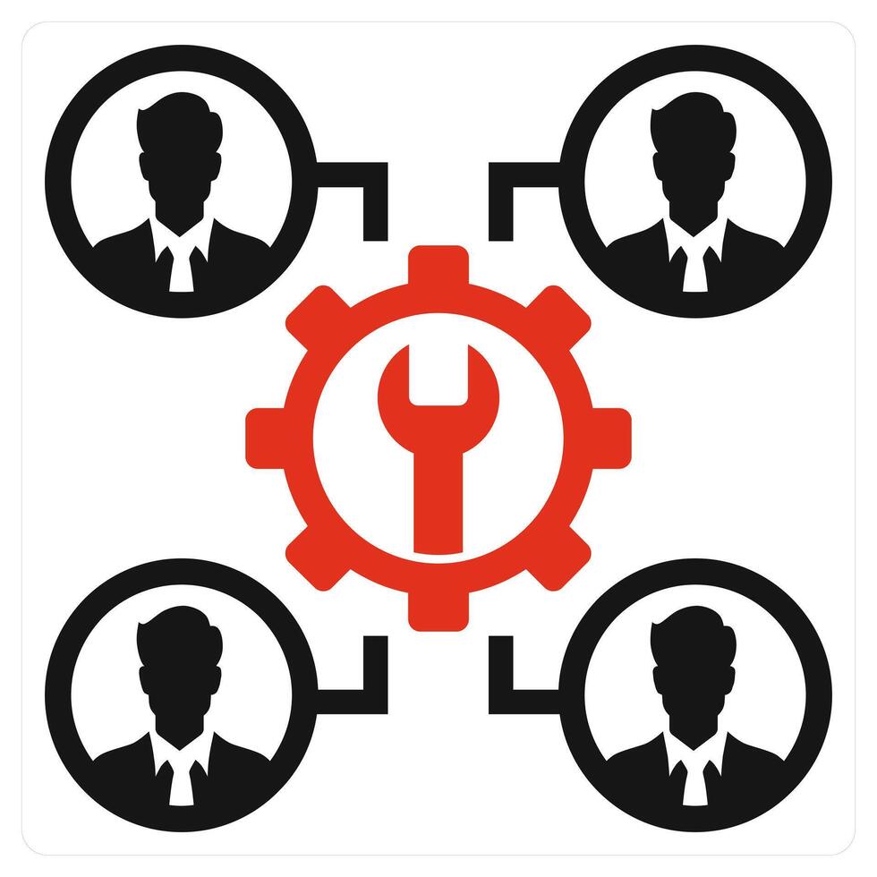 Development of Staff icon concept in red color vector