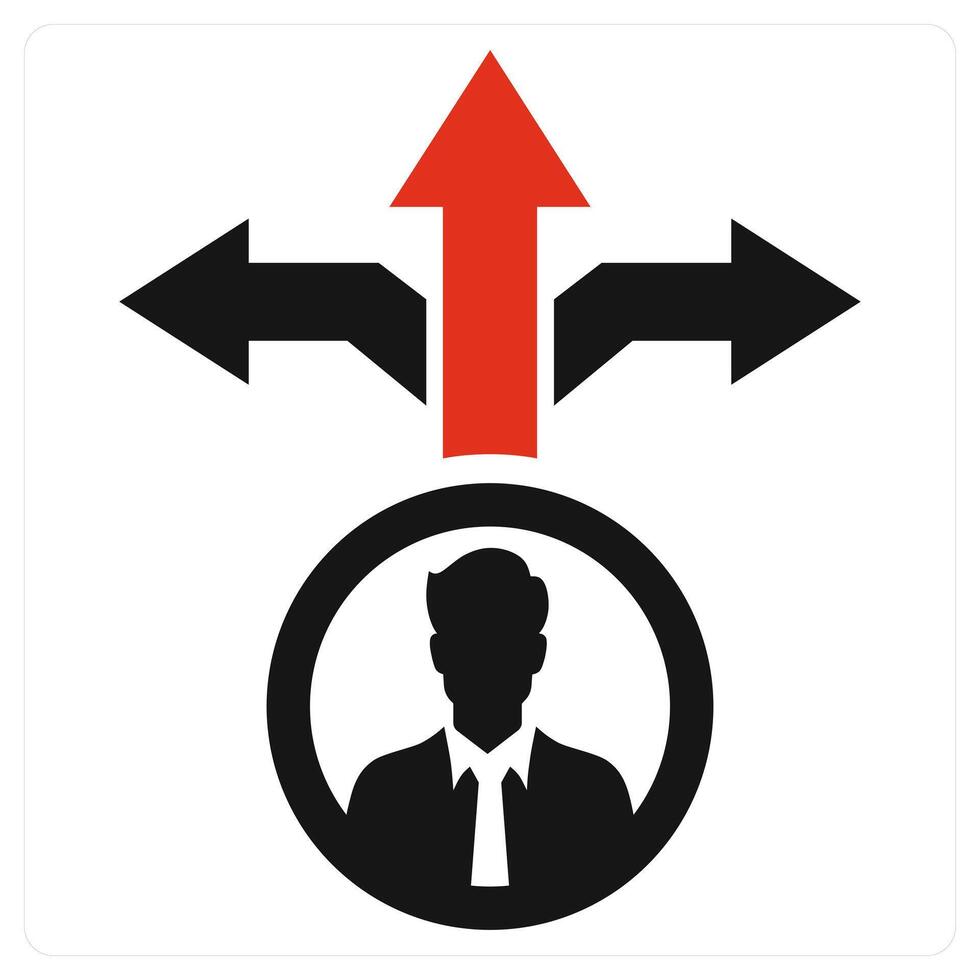 Decision Making icon concept in red color vector