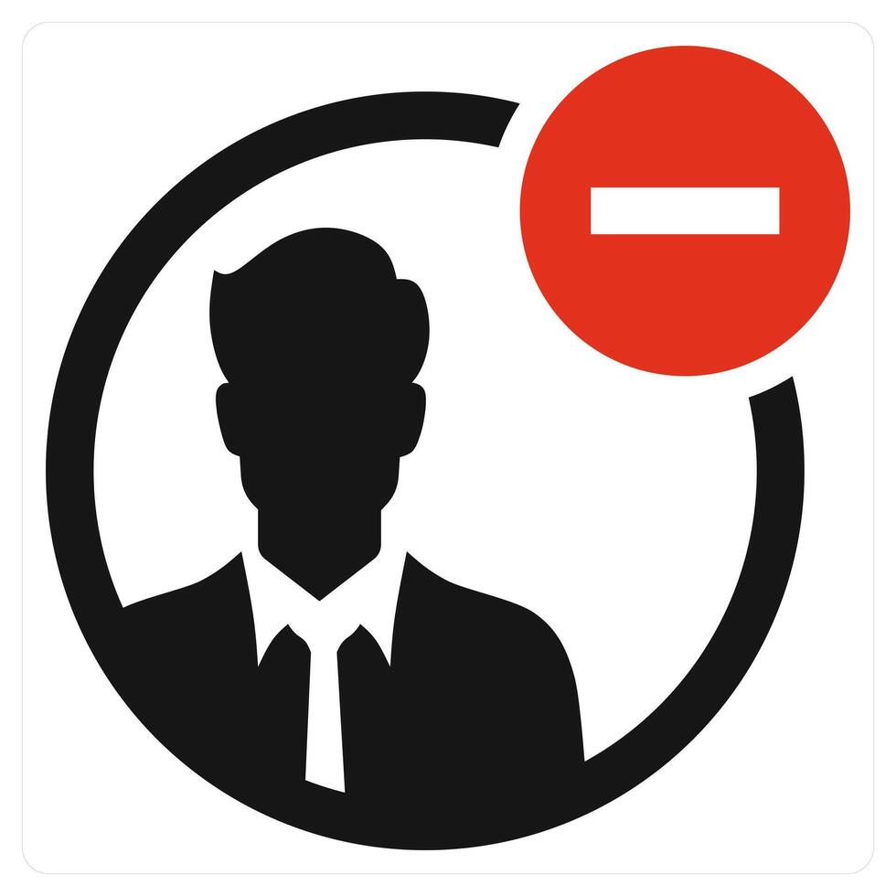 Delete User icon concept in red color vector