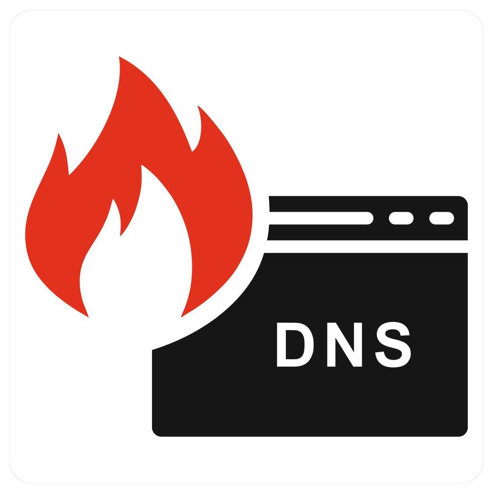 DNS icon concept in red color vector