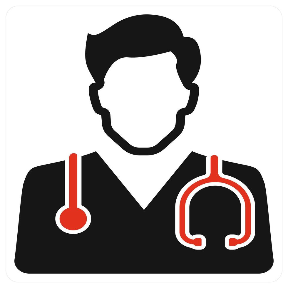 Doctor icon concept in red color vector