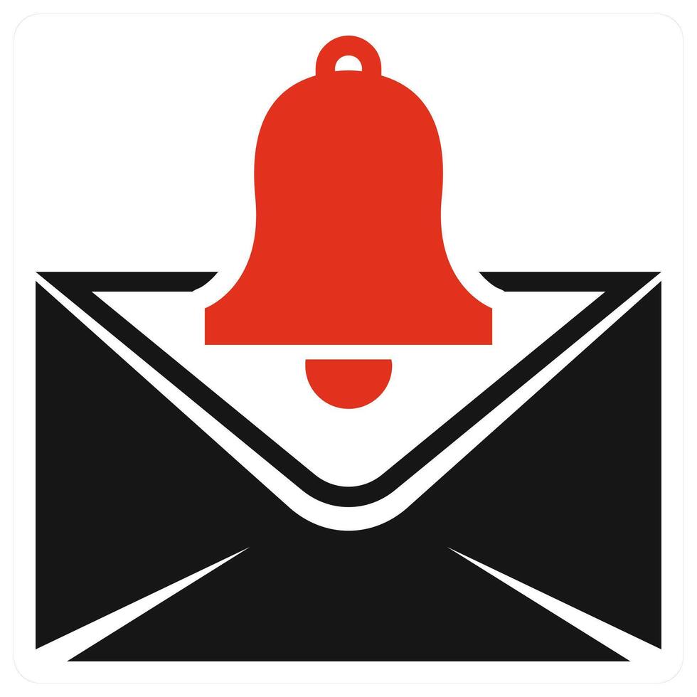 Email Alert concept in red color vector
