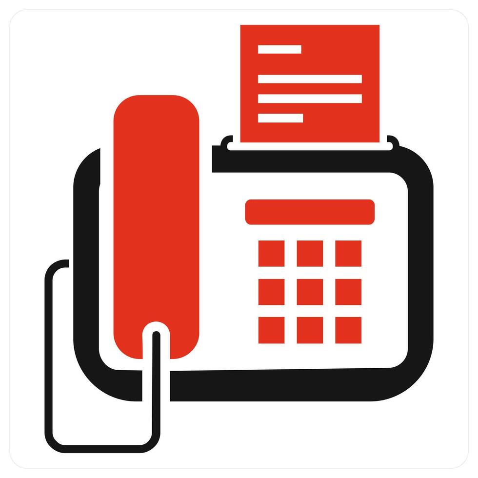 Fax icon concept in red color vector